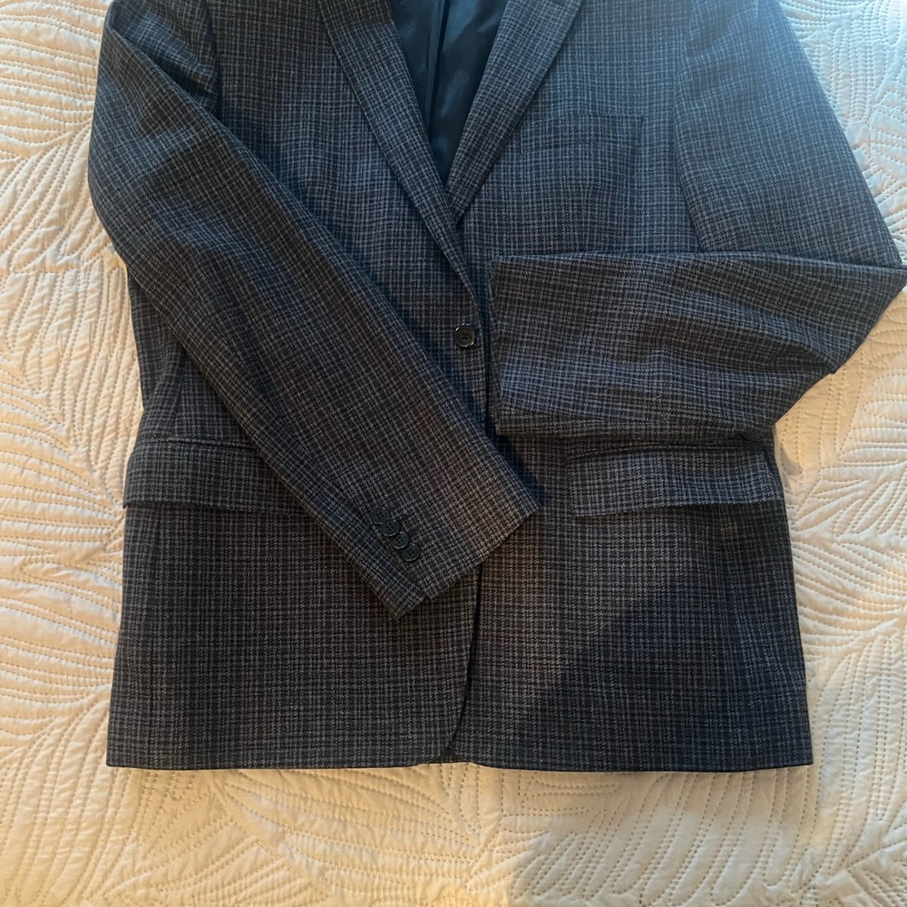 Versace Blue & Charcoal And Silver Patterned Blaz… - image 3